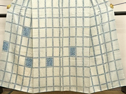 平和屋着物■訪問着　絞り　格子花唐草文　正絹　逸品　BAAW7772hv
