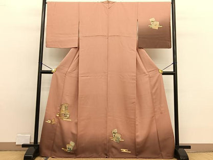 平和屋着物■日本画家　堀信　訪問着　百人一首　金彩　正絹　逸品　BAAW7773hv