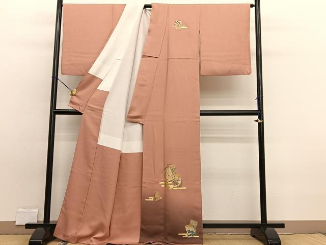 平和屋着物■日本画家　堀信　訪問着　百人一首　金彩　正絹　逸品　BAAW7773hv