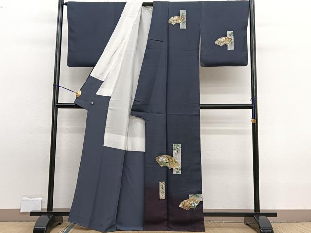 平和屋着物■訪問着 地紙短冊花文 暈し染め 金銀彩 さが美扱い 正絹 逸品 BAAW7778hv