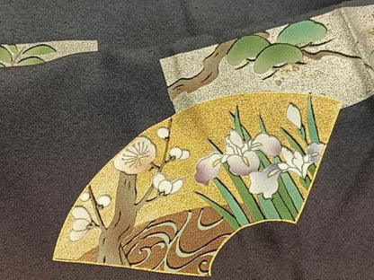 平和屋着物■訪問着 地紙短冊花文 暈し染め 金銀彩 さが美扱い 正絹 逸品 BAAW7778hv