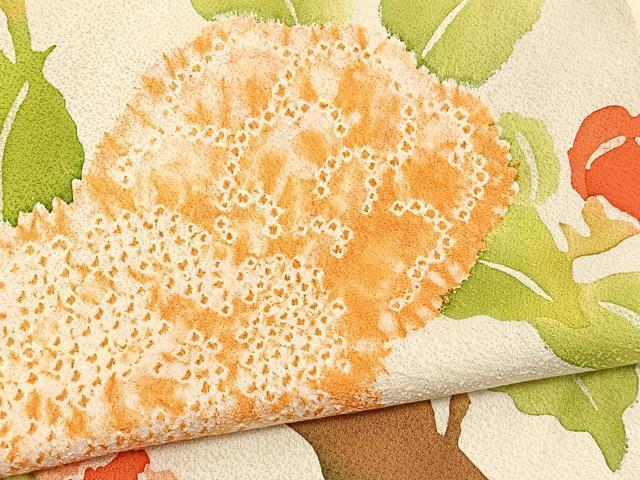 平和屋着物■訪問着 絞り 枝花文 ろうけつ染め 正絹 逸品 BAAW7788hv