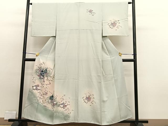 平和屋着物■訪問着 鉾流水花文 暈し染め 金彩 正絹 逸品 BAAW7797hv