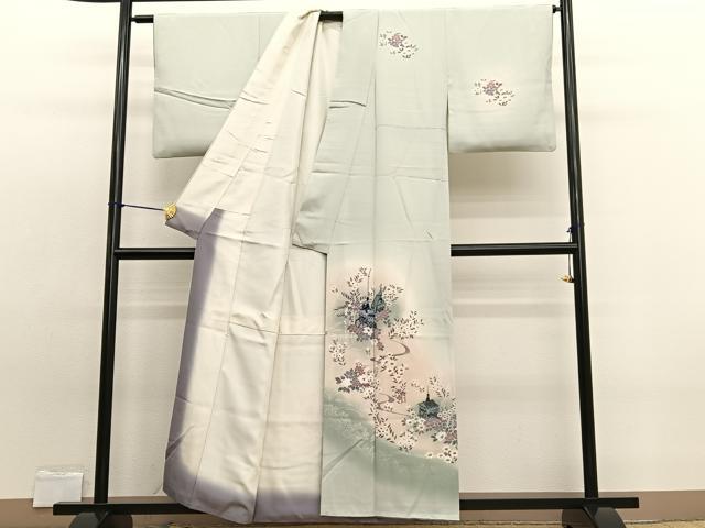 平和屋着物■訪問着 鉾流水花文 暈し染め 金彩 正絹 逸品 BAAW7797hv