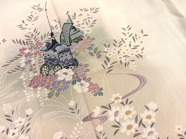 平和屋着物■訪問着 鉾流水花文 暈し染め 金彩 正絹 逸品 BAAW7797hv