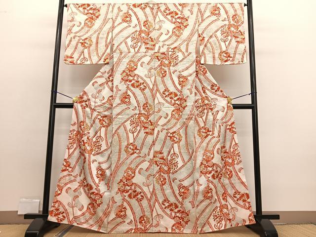 平和屋着物■上質な小紋 簾花丸文 金彩 やまと誂製 正絹 逸品 未使用 BAAW7812hv