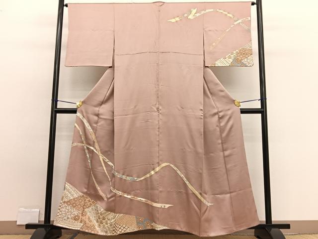 平和屋着物■訪問着 駒刺繍 鬘帯有職文 金彩 正絹 逸品 BAAW7822hv