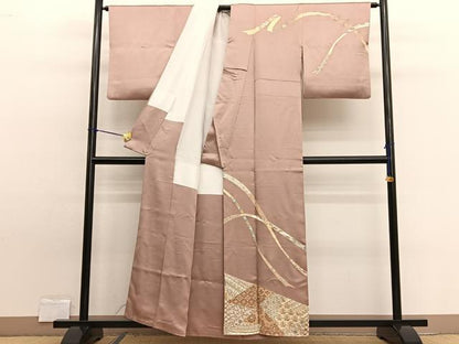 平和屋着物■訪問着 駒刺繍 鬘帯有職文 金彩 正絹 逸品 BAAW7822hv