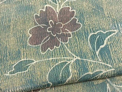 平和屋着物■上質な小紋 ふくれ織 枝花文 暈し染め お召縮緬 三越扱い 正絹 逸品 BAAW7826hv