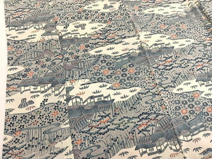 平和屋着物■上質な小紋 型染め 松竹梅御所解文 鬼しぼ縮緬 正絹 逸品 BAAW7828hv