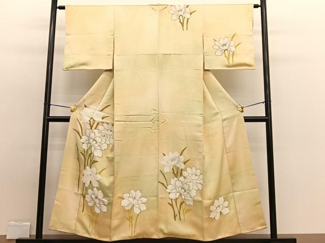 平和屋着物■中国三大刺繍 相良刺繍 訪問着 牡丹 暈し染め 金彩 正絹 逸品 BAAW7829hv
