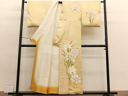 平和屋着物■中国三大刺繍 相良刺繍 訪問着 牡丹 暈し染め 金彩 正絹 逸品 BAAW7829hv