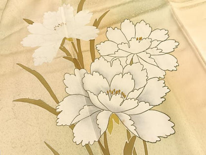 平和屋着物■中国三大刺繍 相良刺繍 訪問着 牡丹 暈し染め 金彩 正絹 逸品 BAAW7829hv