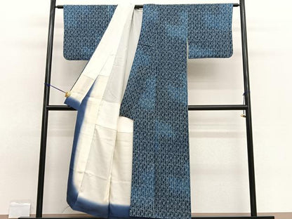 平和屋着物■上質な小紋 花唐草文 暈し染め 正絹 逸品 BAAW7830hv