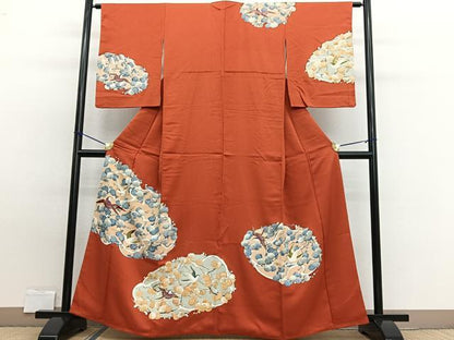 平和屋着物■訪問着 飛鳥梅文 金彩 正絹 逸品 BAAW7832hv