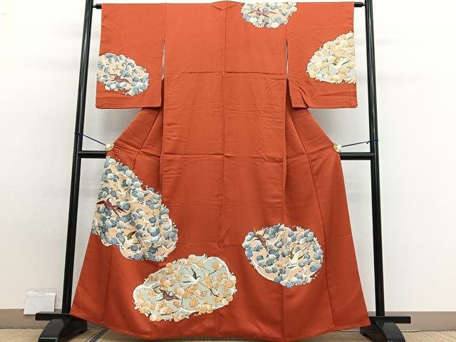 平和屋着物■訪問着 飛鳥梅文 金彩 正絹 逸品 BAAW7832hv
