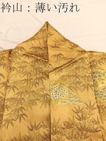平和屋着物■上質な小紋 手描き 笹竹扇面花文 三越扱い 正絹 逸品 BAAW7835hv