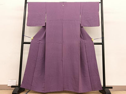 平和屋着物■上質な色無地 古代紫色 正絹 逸品 BAAW7843hv