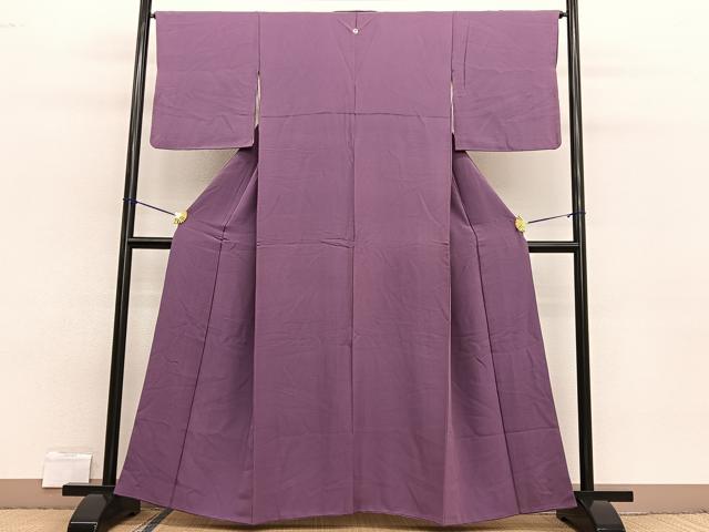 平和屋着物■上質な色無地 古代紫色 正絹 逸品 BAAW7843hv