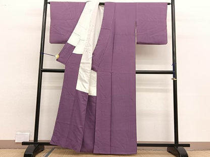 平和屋着物■上質な色無地 古代紫色 正絹 逸品 BAAW7843hv