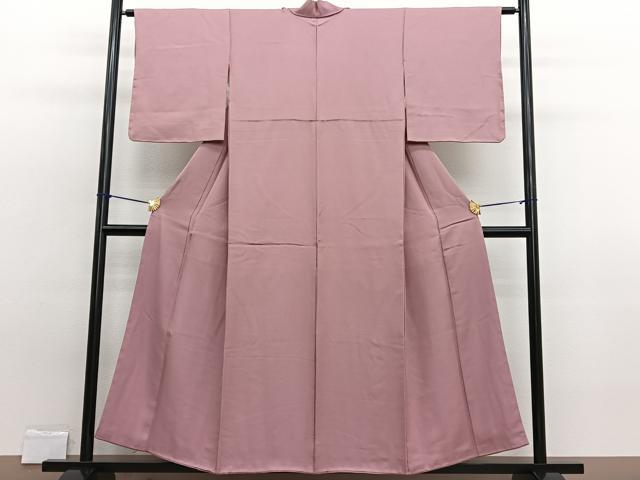 平和屋着物■上質な色無地 草花地紋 珊瑚色 正絹 逸品 BAAW7844hv