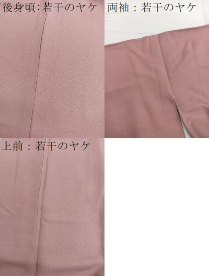 平和屋着物■上質な色無地 草花地紋 珊瑚色 正絹 逸品 BAAW7844hv