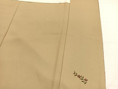 平和屋着物■訪問着 刺繍 流水花喰鳥文 たたき染め 金彩 正絹 逸品 BAAW7850hv