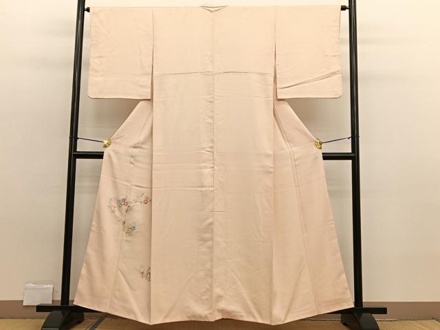 平和屋着物■中国三大刺繍　相良刺繍　色留訪問着　絞り　流水花文　正絹　逸品　BAAW7851hv