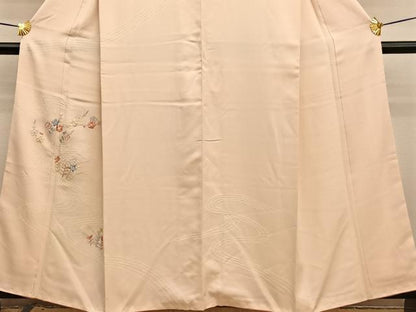 平和屋着物■中国三大刺繍　相良刺繍　色留訪問着　絞り　流水花文　正絹　逸品　BAAW7851hv