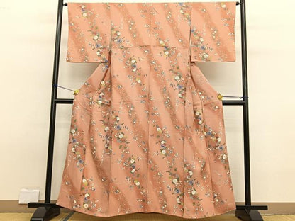 平和屋着物■上質な小紋 手描き 枝花文 暈し染め 金彩 やまと誂製 正絹 逸品 BAAW7858hv