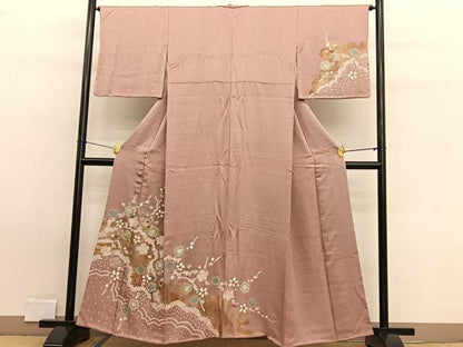 平和屋着物■訪問着 絞り 刺繍 枝梅文 金彩 正絹 逸品 BAAW7888hv