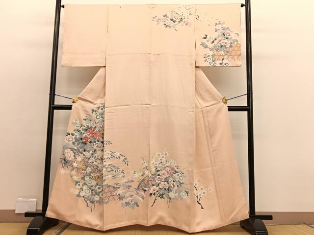 平和屋着物■訪問着 友禅 籬花文 正絹 逸品 BAAW7894hv