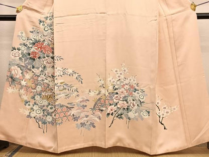 平和屋着物■訪問着 友禅 籬花文 正絹 逸品 BAAW7894hv