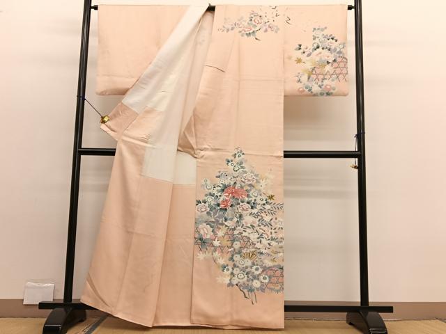 平和屋着物■訪問着 友禅 籬花文 正絹 逸品 BAAW7894hv