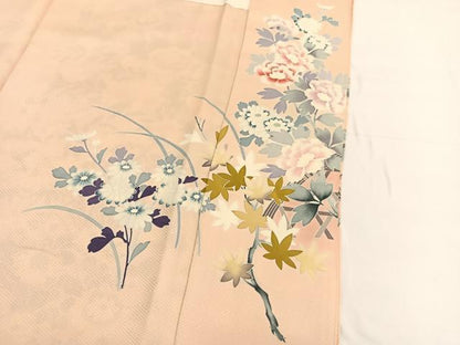 平和屋着物■訪問着 友禅 籬花文 正絹 逸品 BAAW7894hv