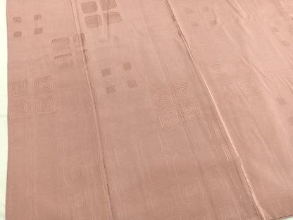 平和屋着物■上質な色無地 幾何学地紋 ときがら茶色 正絹 逸品 BAAW7896hv