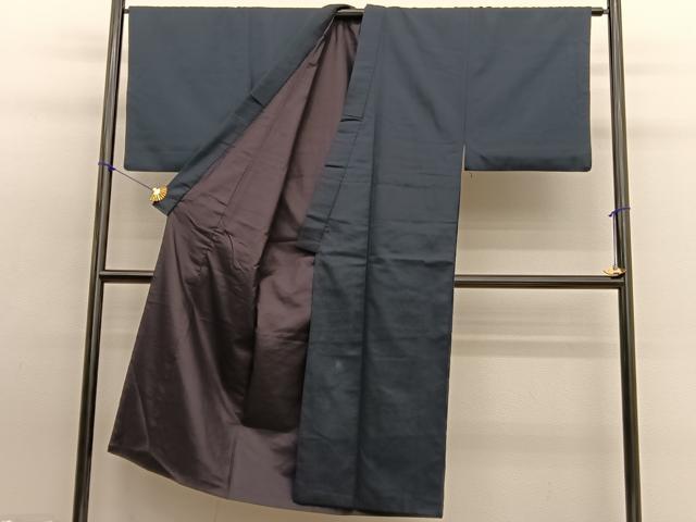 平和屋着物■男性 髭紬 色無地 蝋色 正絹 逸品 BAAW7897hv