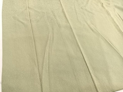 平和屋着物■上質な色無地 作家物 花唐草地紋 若芽色 正絹 逸品 BAAW7899hv