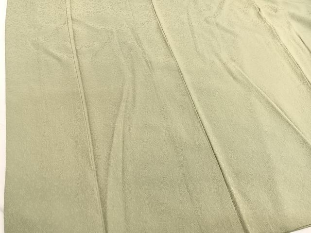 平和屋着物■上質な色無地 作家物 花唐草地紋 若芽色 正絹 逸品 BAAW7899hv