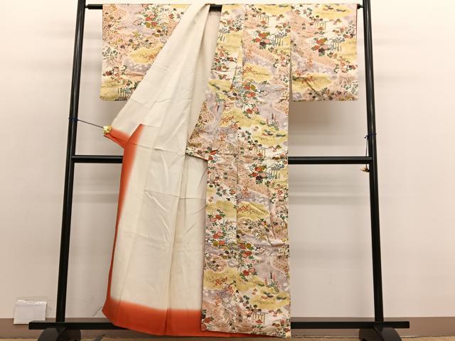 平和屋着物■上質な小紋 流水花文 金彩 正絹 逸品 BAAW7901hv
