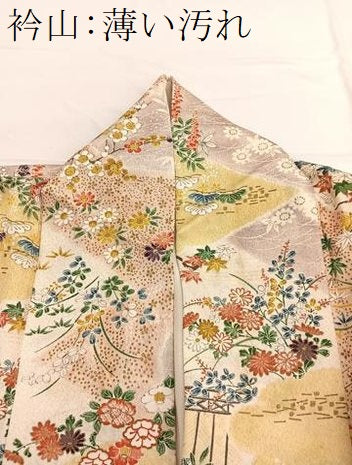 平和屋着物■上質な小紋 流水花文 金彩 正絹 逸品 BAAW7901hv