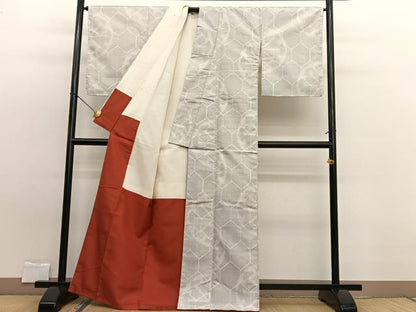 平和屋着物■上質な紬 亀甲源氏車文 正絹 逸品 BAAW7903hv