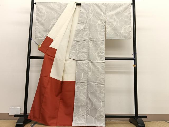 平和屋着物■上質な紬 亀甲源氏車文 正絹 逸品 BAAW7903hv