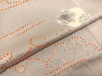 平和屋着物■上質な小紋 手描き 絞り 流水花文 正絹 逸品 未使用 BAAW7912hv