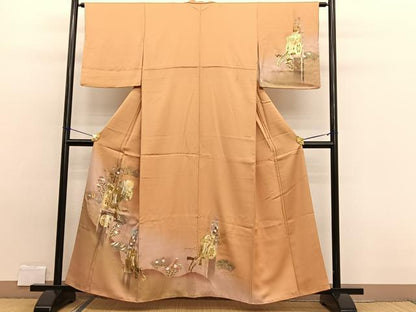 平和屋着物■訪問着　御所車短冊花文　暈し染め　金銀彩　正絹　逸品　BAAW7932hv