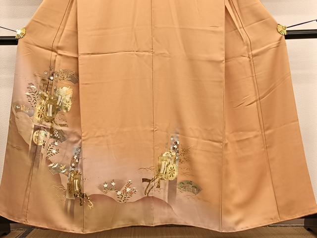平和屋着物■訪問着　御所車短冊花文　暈し染め　金銀彩　正絹　逸品　BAAW7932hv