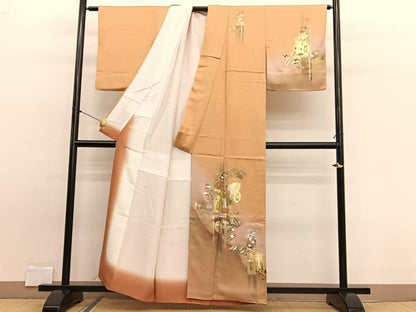 平和屋着物■訪問着　御所車短冊花文　暈し染め　金銀彩　正絹　逸品　BAAW7932hv