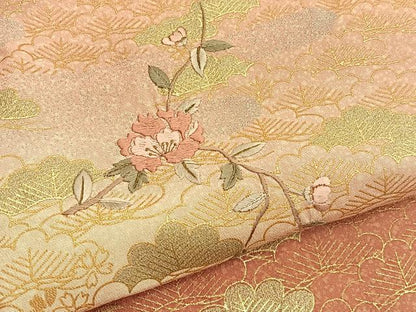 平和屋着物■訪問着 刺繍 松枝花文 暈し染め 金銀彩 正絹 逸品 BAAW7935hv