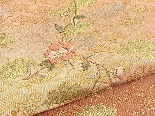 平和屋着物■訪問着 刺繍 松枝花文 暈し染め 金銀彩 正絹 逸品 BAAW7935hv