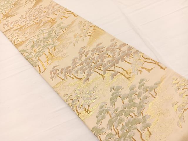 平和屋着物◎六通柄　京袋帯　浜松文　金銀糸　正絹　逸品　BAAW7949hv
